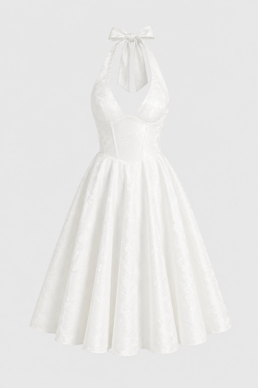 Robe midi dos nu femme élégante jupe large - Elodie