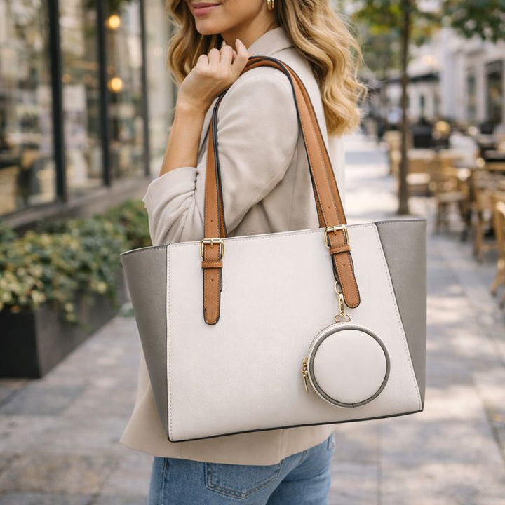 Élégant sac fourre-tout pour femmes avec un design bicolore