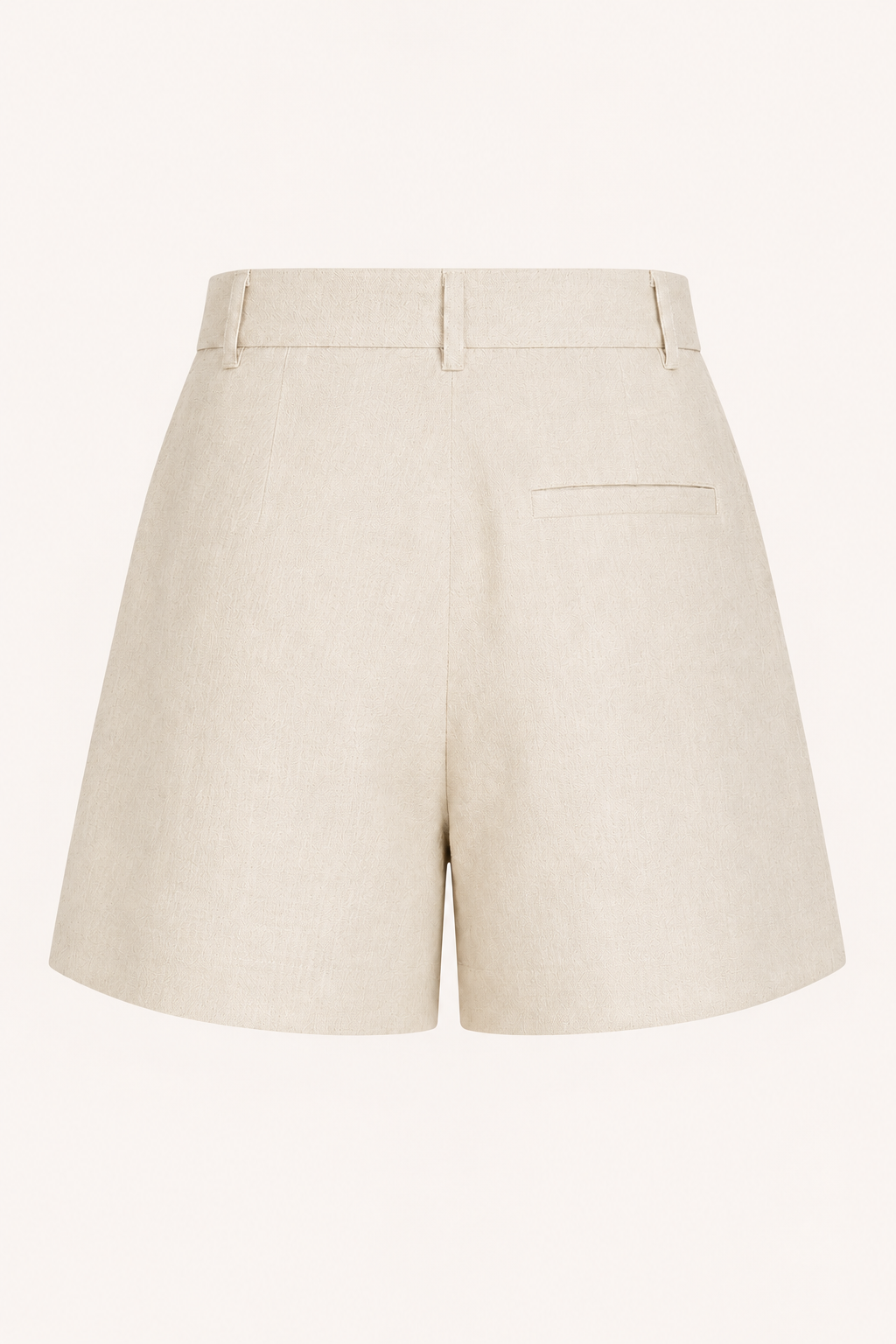 Short femme en lin et coton à taille haute avec pinces - Holly