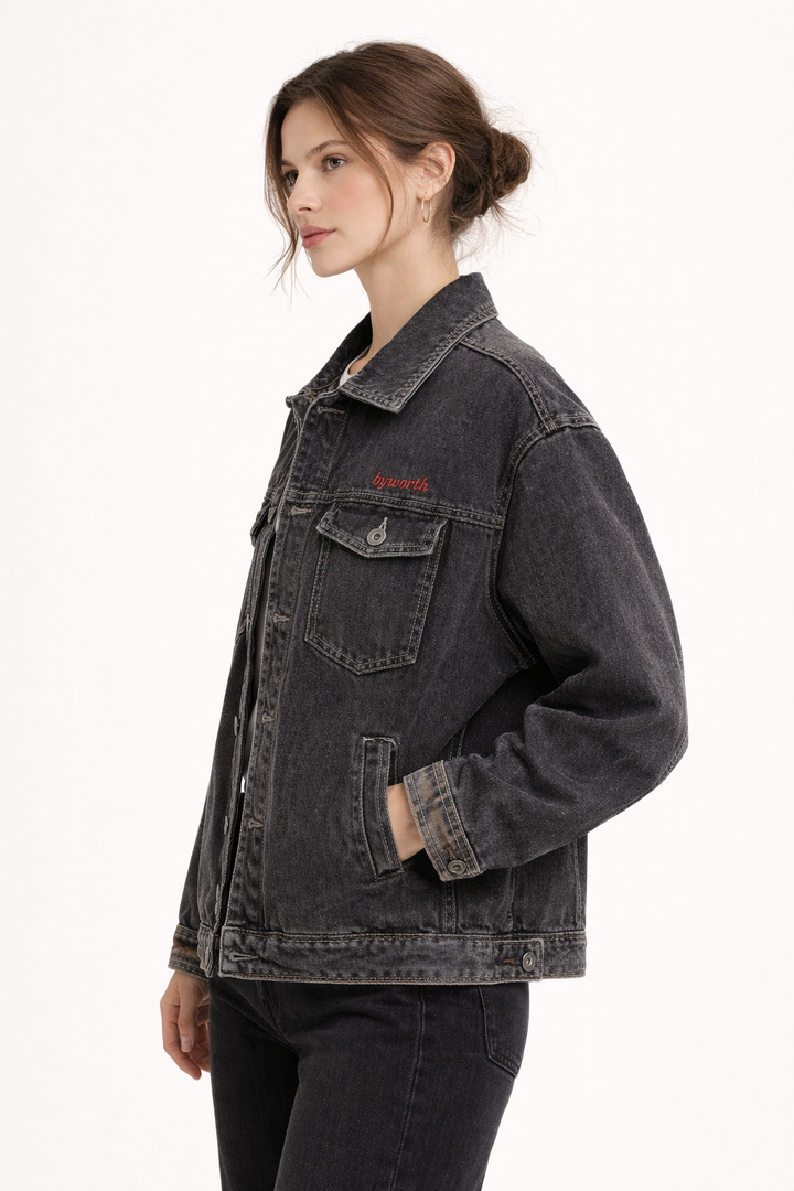 Veste boutonnée en denim classique pour femme - Hildegard