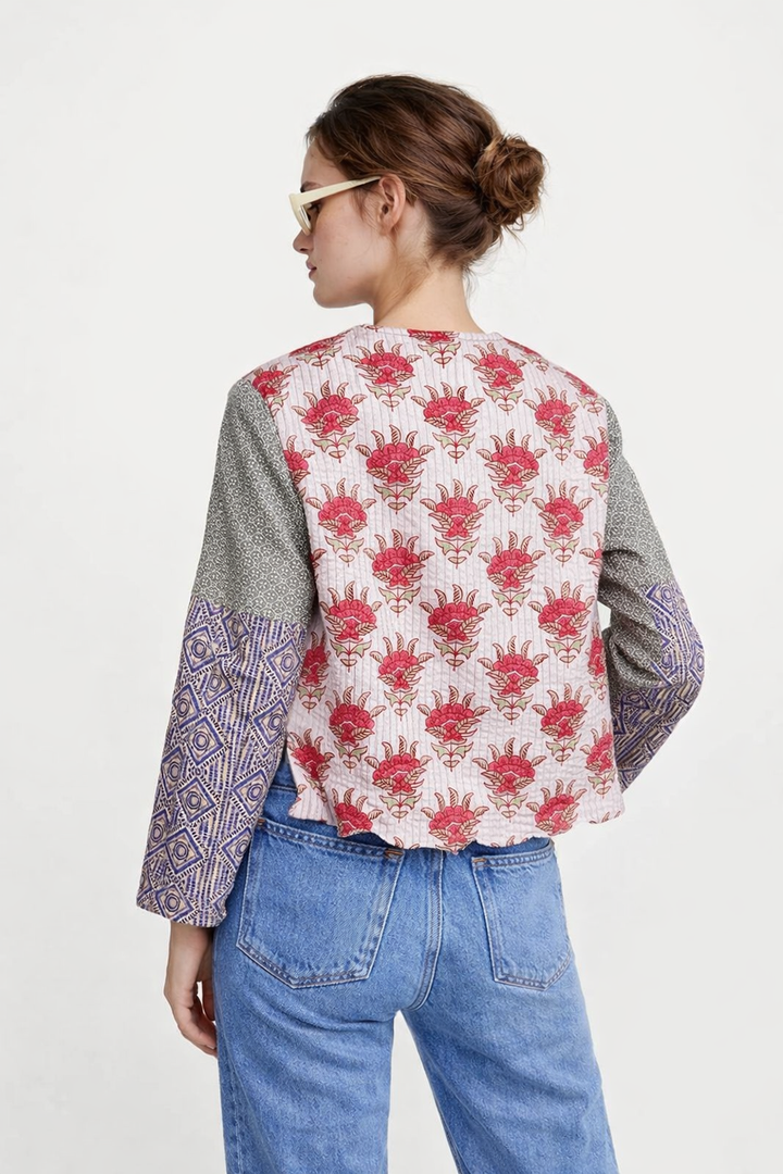 Veste printanière à imprimé patchwork pour femmes - Gerlinde