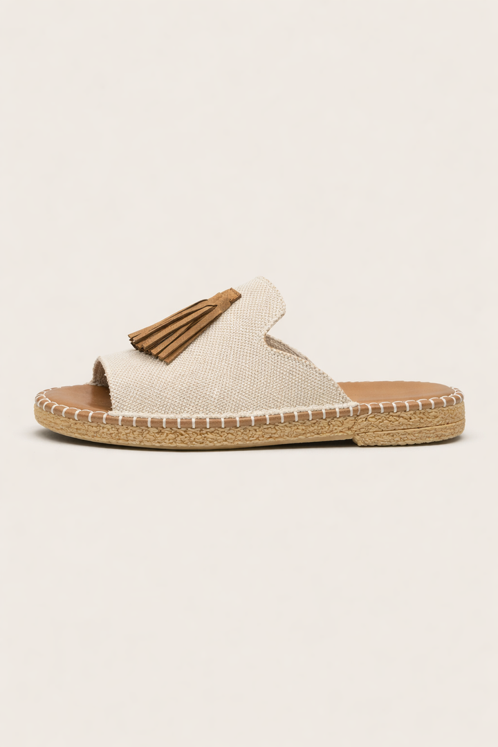 Sandales plates à pompon pour femmes - Annelie