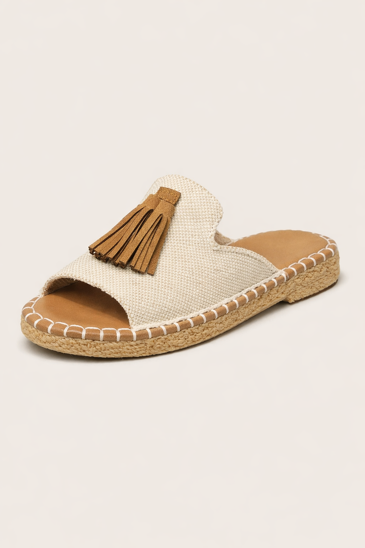 Sandales plates à pompon pour femmes - Annelie