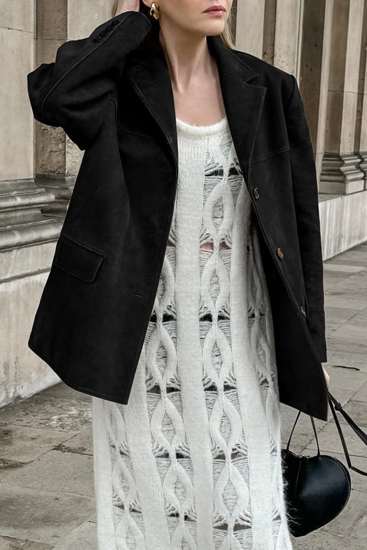 Blazer en cuir végétalien coupe classique pour femme - Colette