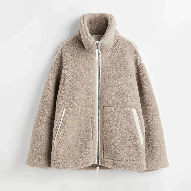Veste chaude surdimensionnée pour femme avec fermeture éclair - Selindra