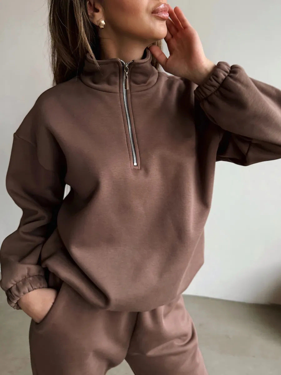 Ensemble de sport pour femmes avec fermeture éclair et col montant - Marvi