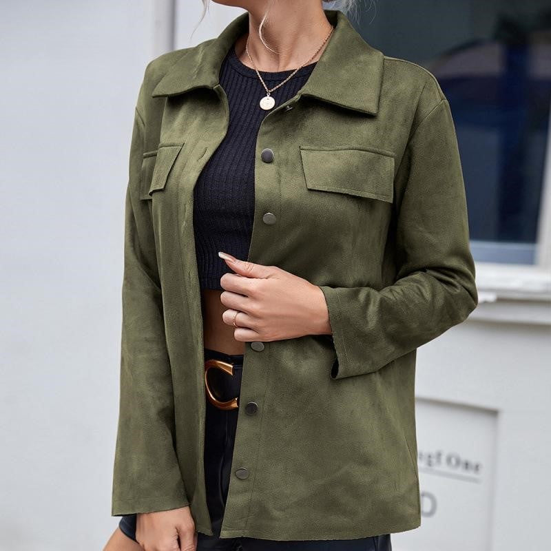 Veste en daim à boutons pour femme - Valay