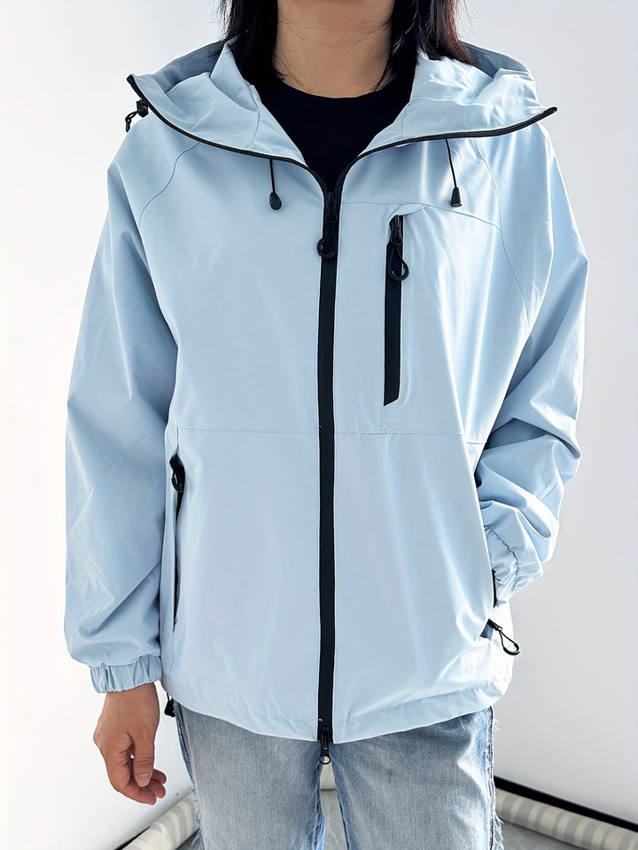 Veste imperméable légère avec capuche pour femmes - Liv