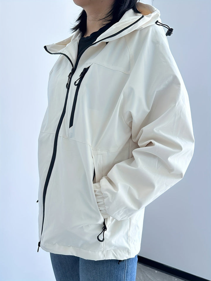 Veste imperméable légère avec capuche pour femmes - Liv