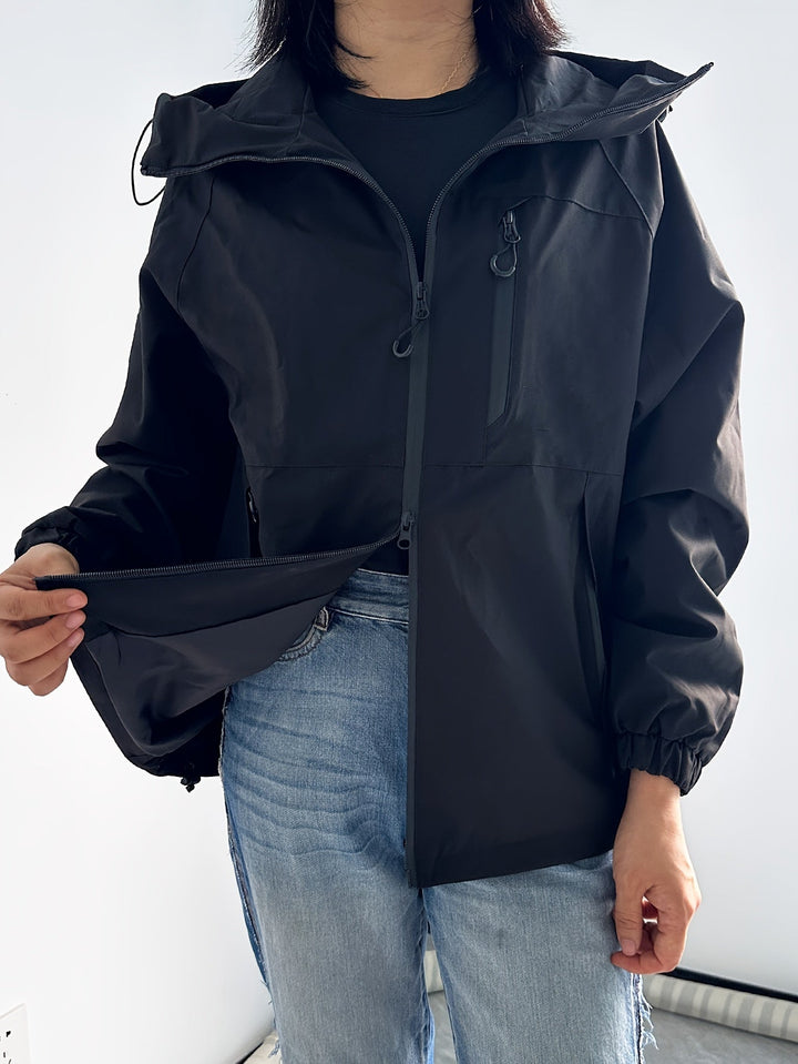 Veste imperméable légère avec capuche pour femmes - Liv