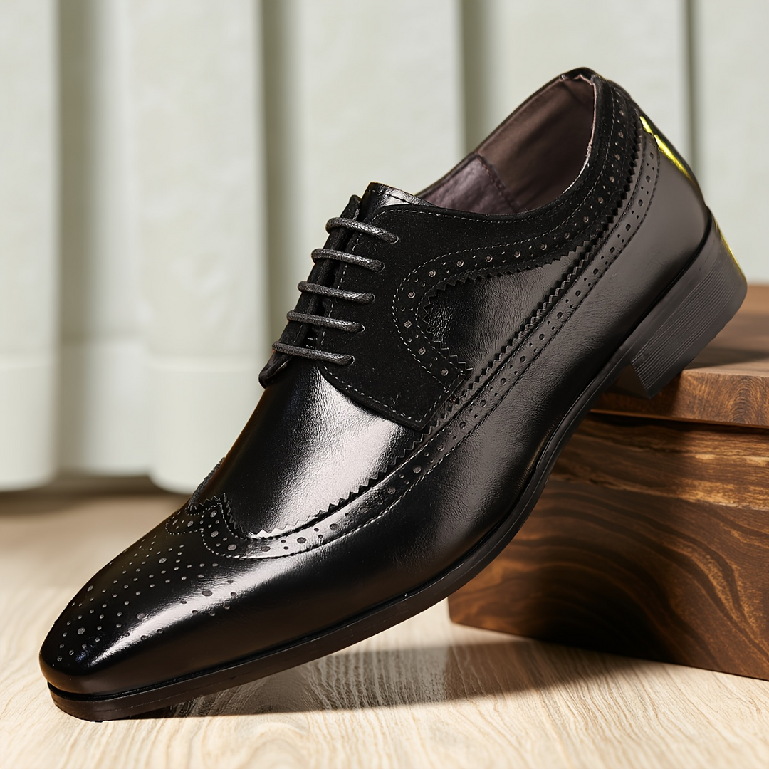 Chaussures habillées Oxford perforées classiques pour hommes - Brevion