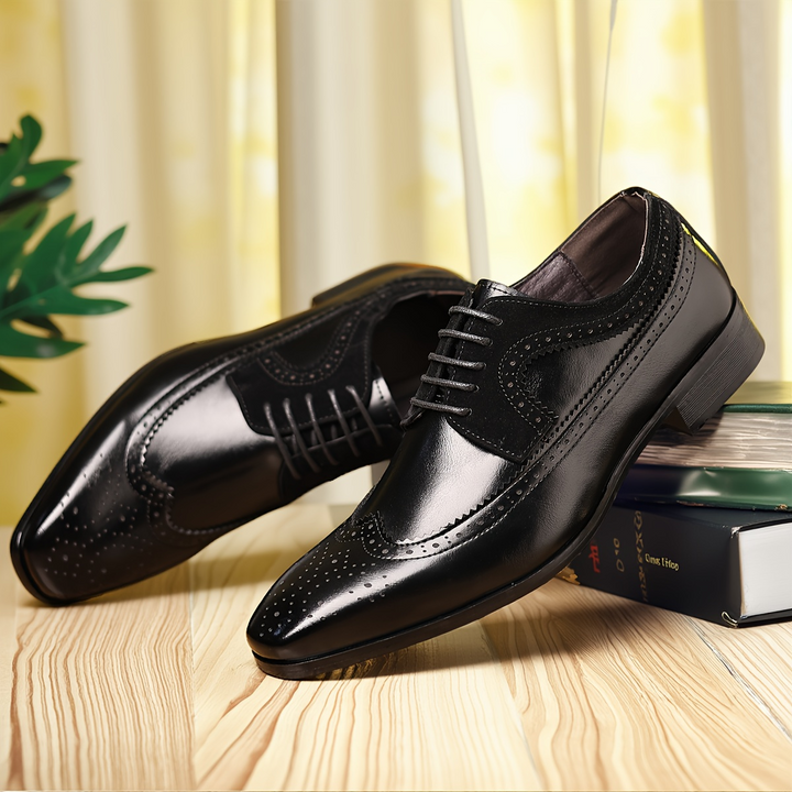 Chaussures habillées Oxford perforées classiques pour hommes - Brevion