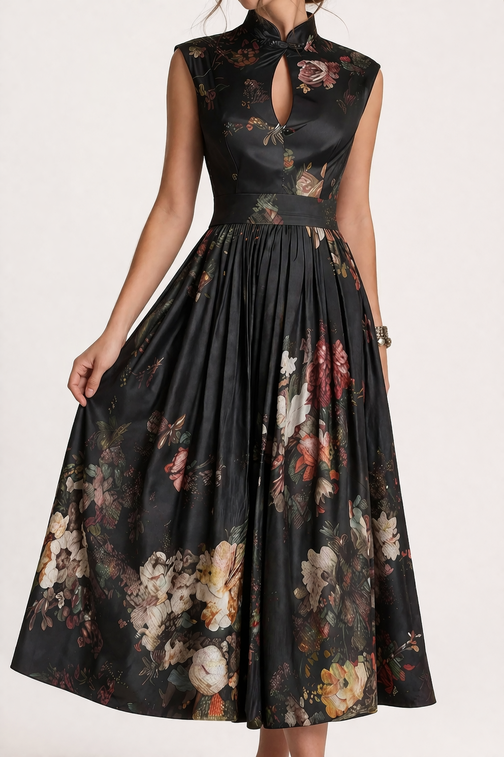 Robe midi élégante et fleurie pour femme - Giada