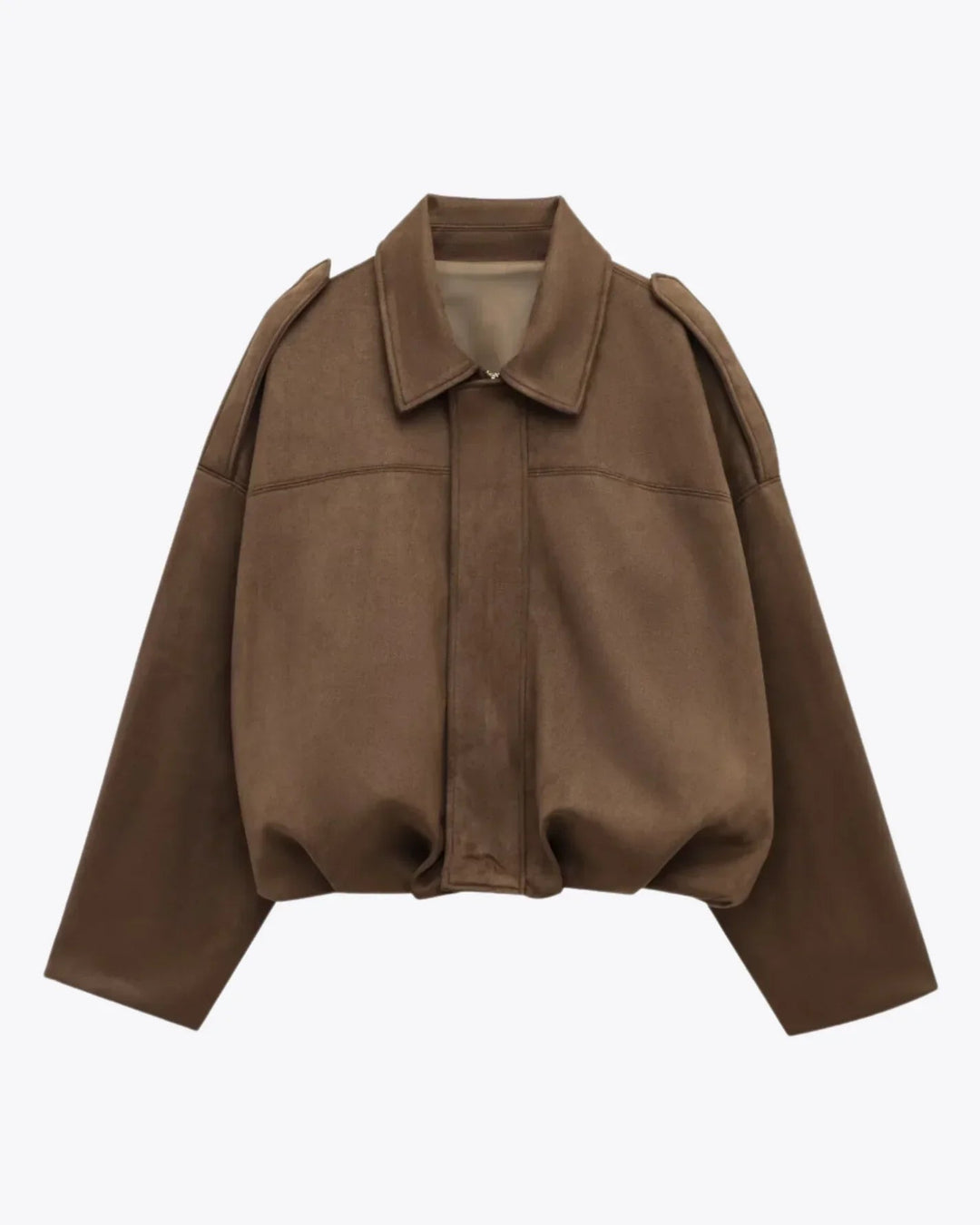 Veste surdimensionnée pour femme en cuir velours végétalien - Fabiane