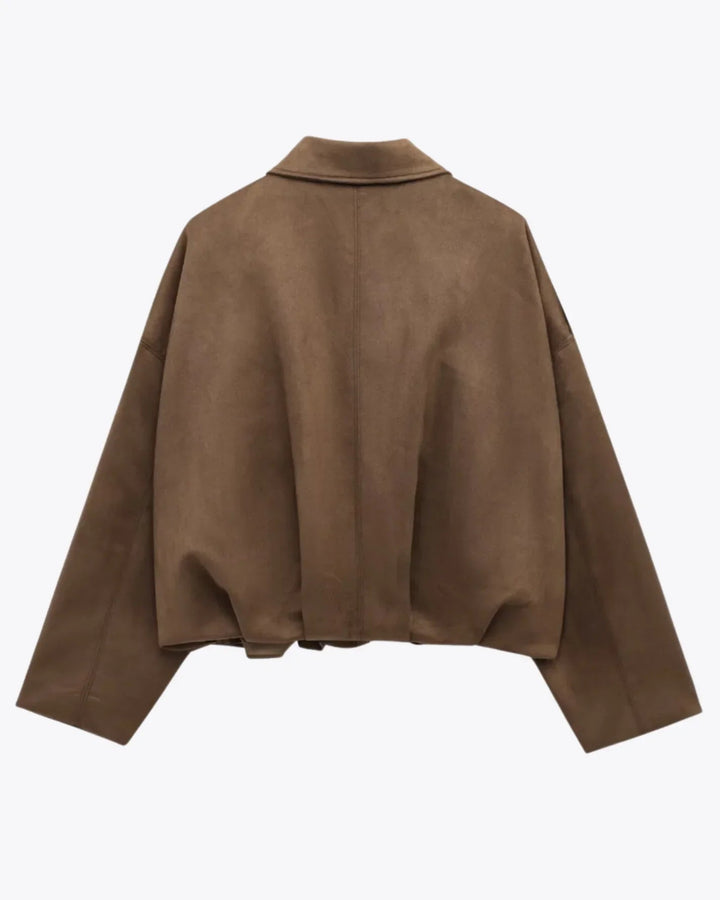Veste surdimensionnée pour femme en cuir velours végétalien - Fabiane