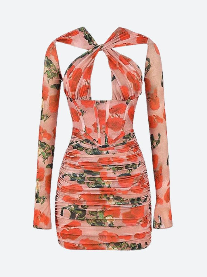 Robe courte à encolure frontale pour femme - Yrsa