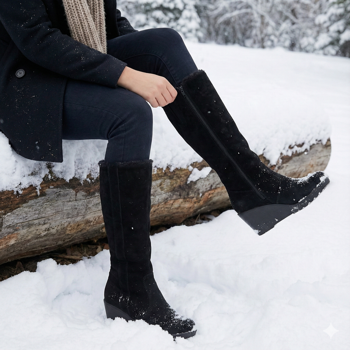 Bottes d'hiver pour femmes avec tige pliable et doublure thermique - Selvara