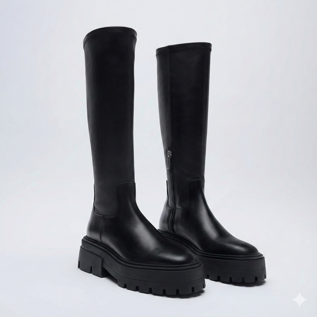 Bottes hautes à plateforme pour femmes - Kryndel