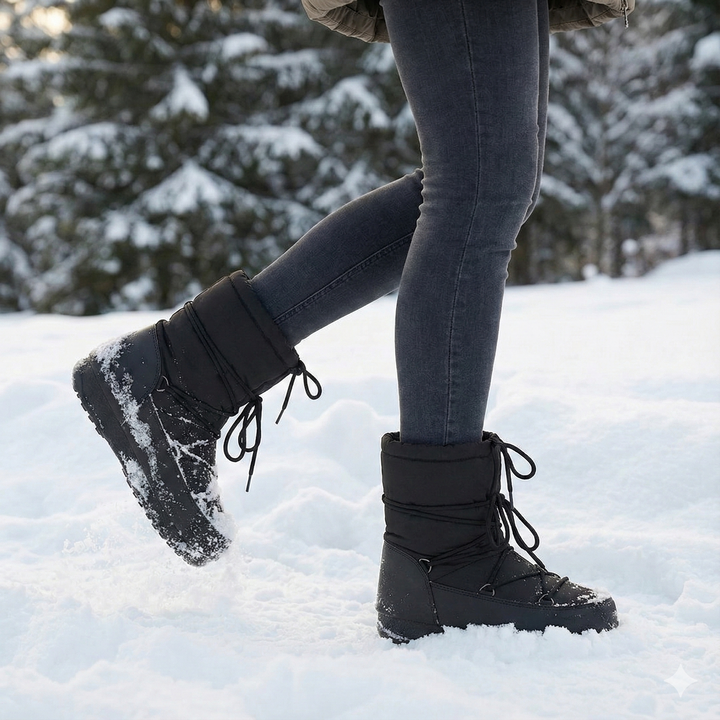 Bottes de neige mi-mollet imperméables et matelassées pour femmes - Kolesa