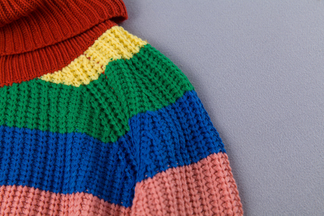 Desirée - Pull Femme à Rayures Arc-en-ciel