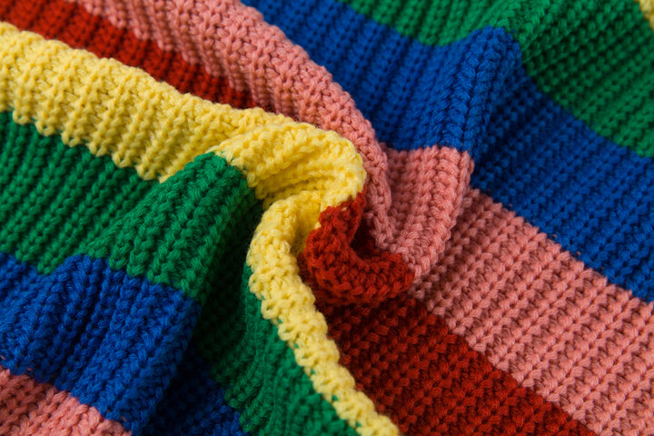 Desirée - Pull Femme à Rayures Arc-en-ciel