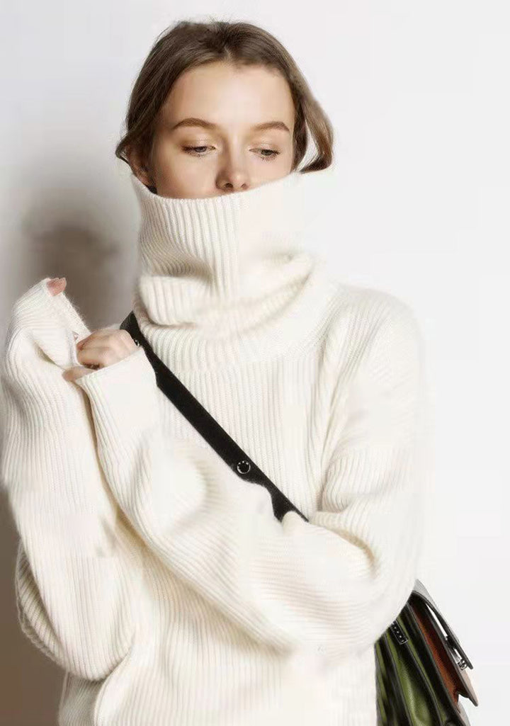 Claudine - Pull Col Roulé Ample et Décontracté