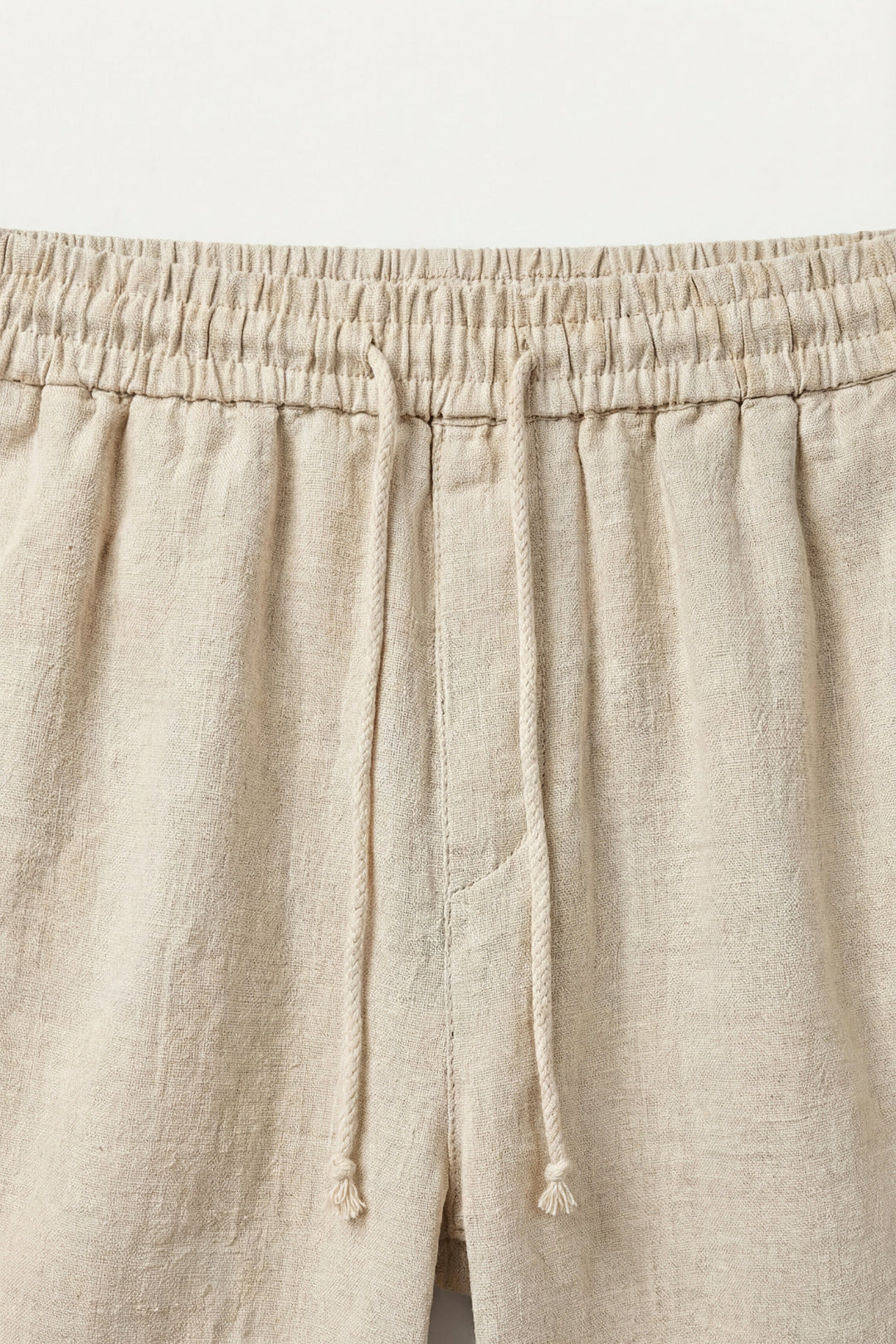Short en lin avec ceinture élastique et cordon de serrage pour hommes - Lecce