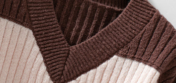 Jolie - Pull rayé pour femme à col en V et à manches longues