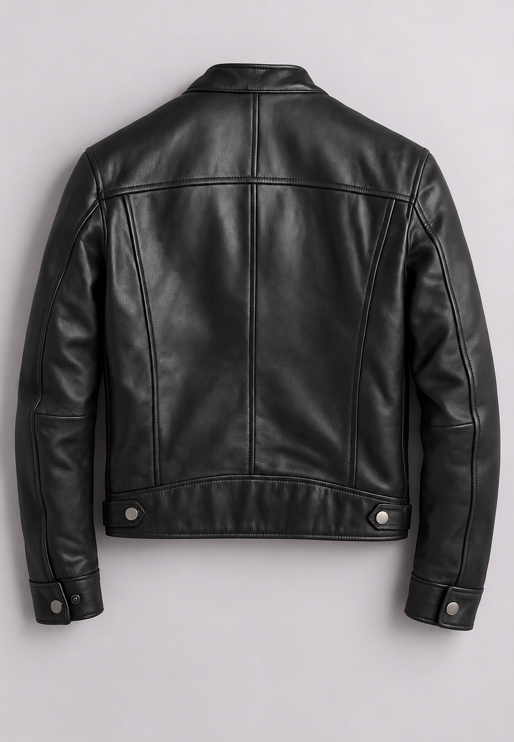 Blouson biker homme effet cuir col officier quatre poches zippées - Kaelor
