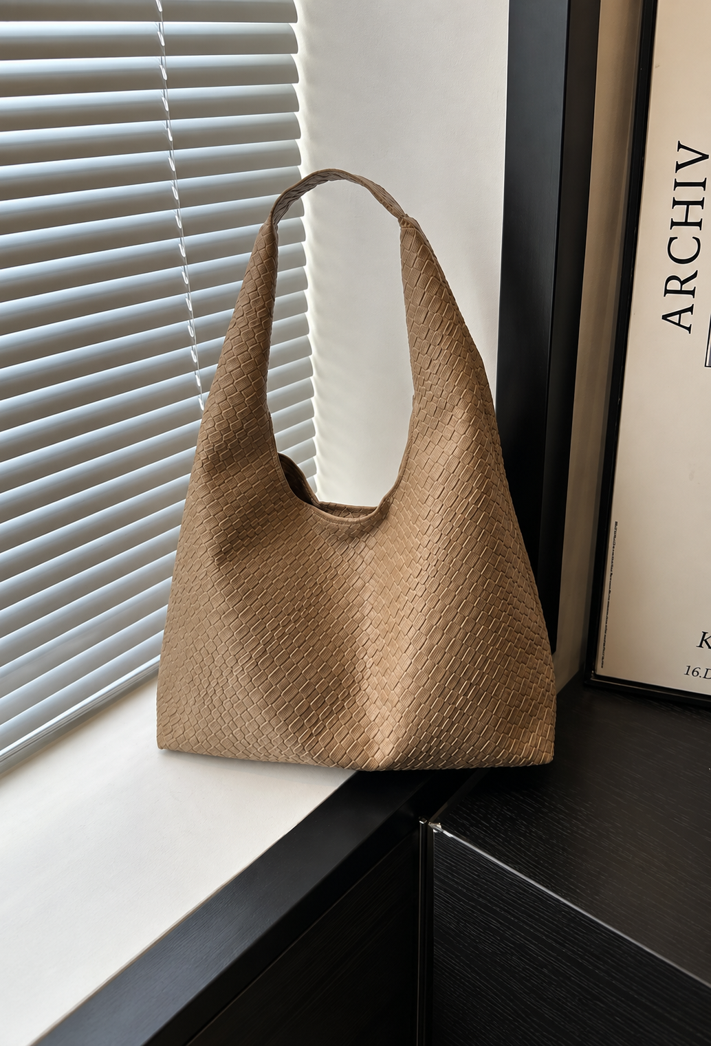 Sac porté épaule femme effet cuir tressé hobo