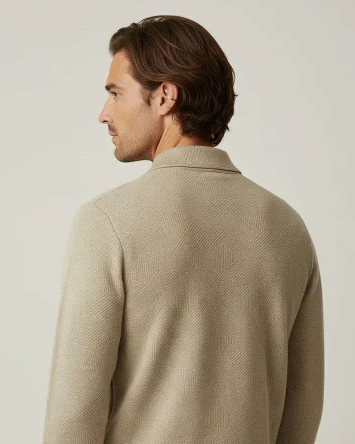 Pull pour homme à col polo et fermeture éclair - Gauthier
