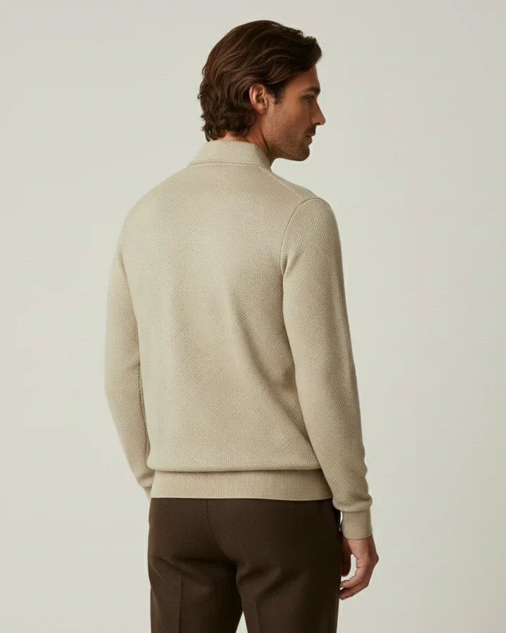 Pull pour homme à col polo et fermeture éclair - Gauthier