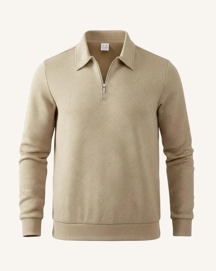 Pull pour homme à col polo et fermeture éclair - Gauthier