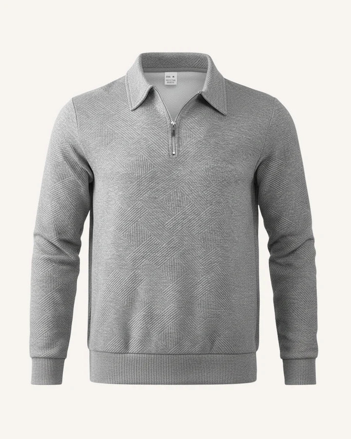 Pull pour homme à col polo et fermeture éclair - Gauthier