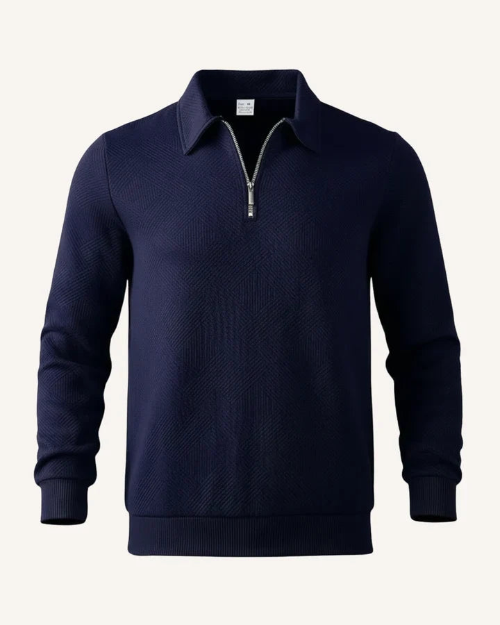 Pull pour homme à col polo et fermeture éclair - Gauthier