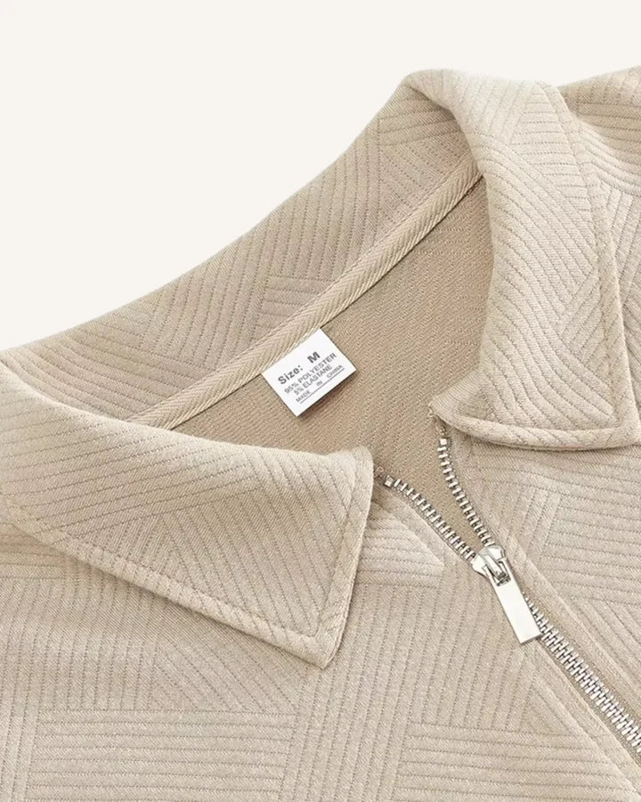 Pull pour homme à col polo et fermeture éclair - Gauthier