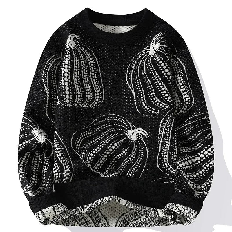 Pull en maille à motif de citrouilles - Gino