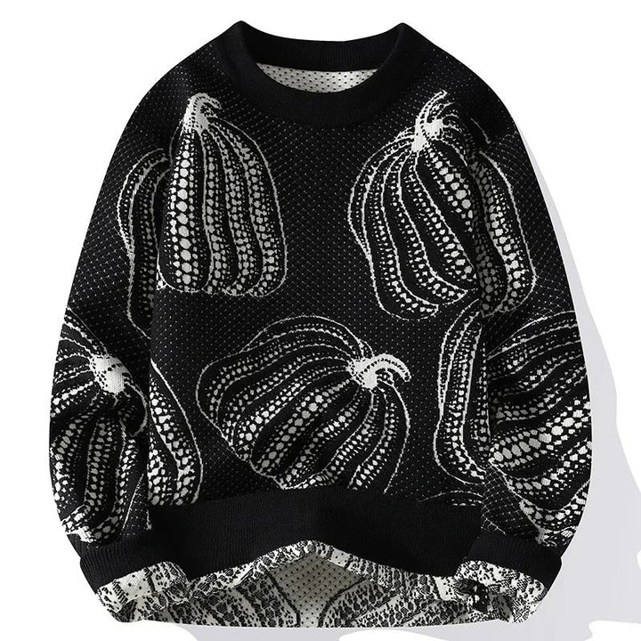 Pull en maille à motif de citrouilles - Gino