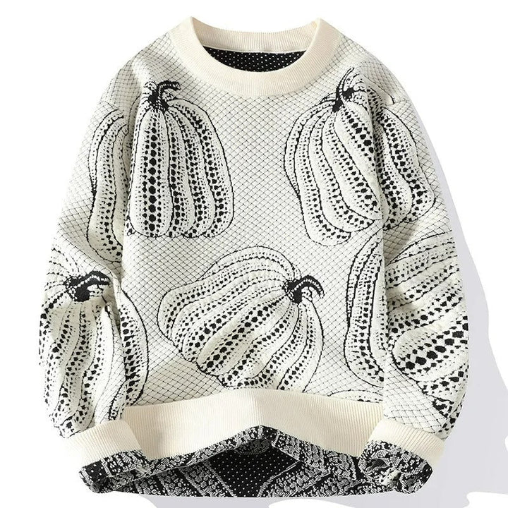 Pull en maille à motif de citrouilles - Gino