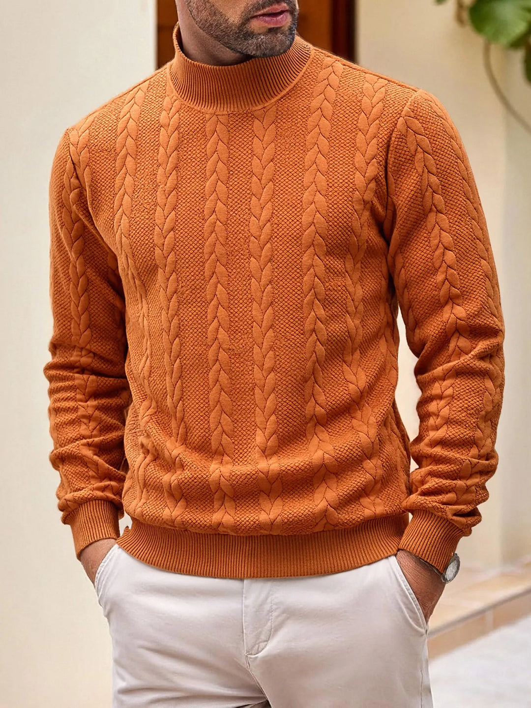 Pull en maille pour homme à col roulé - Leif