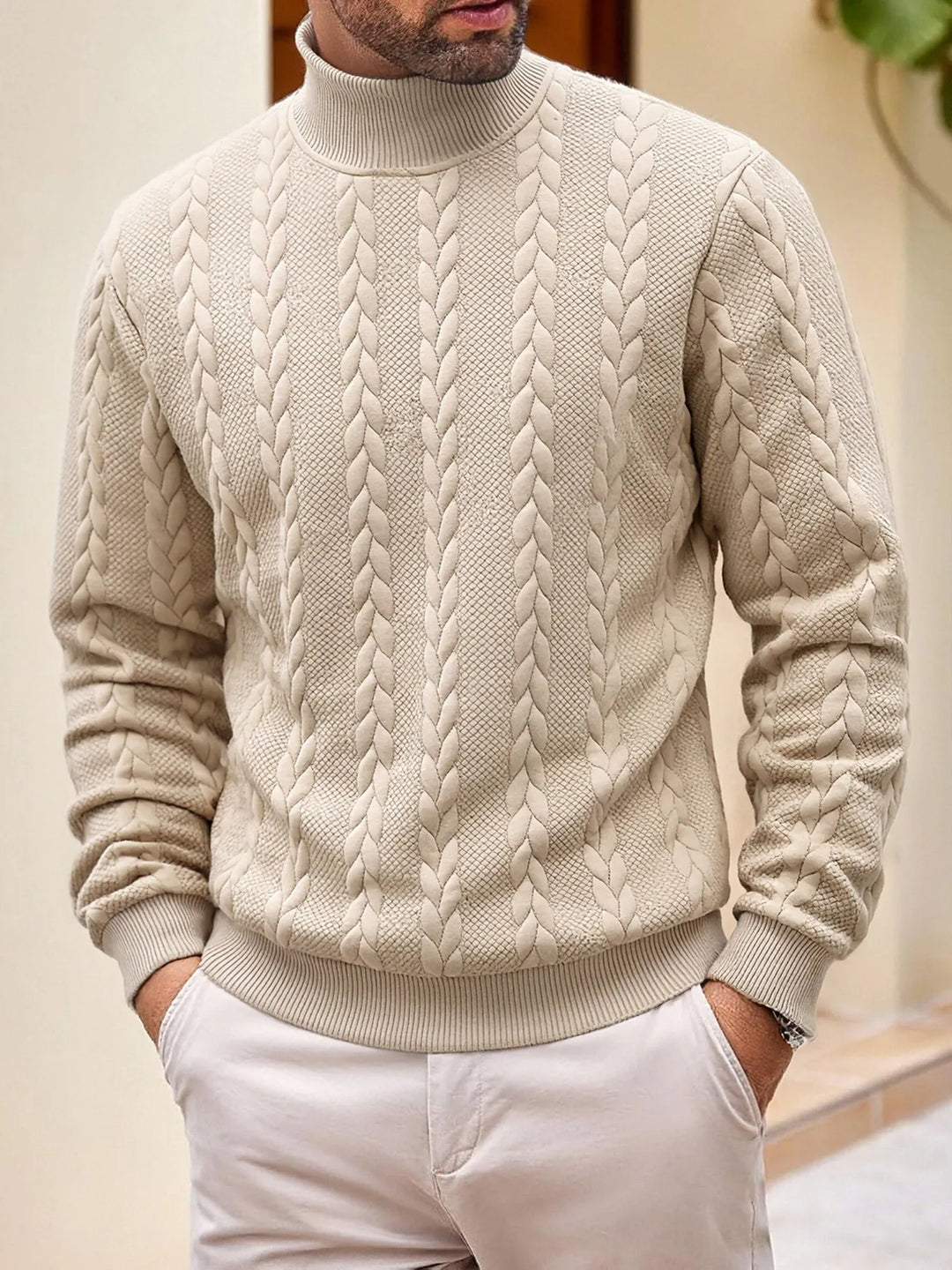 Pull en maille pour homme à col roulé - Leif