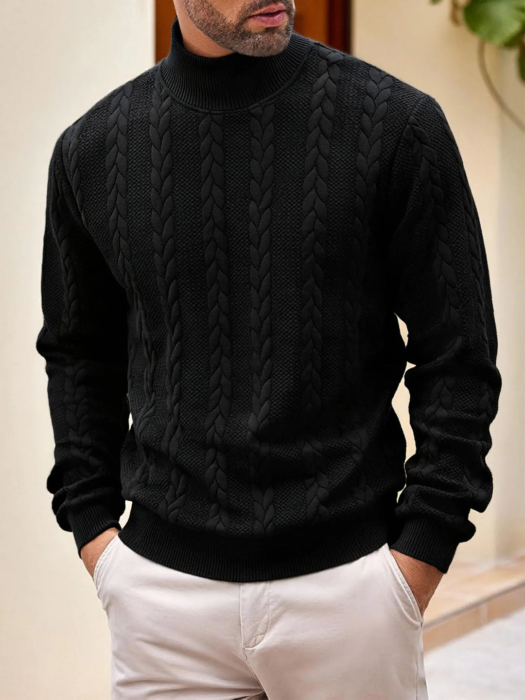 Pull en maille pour homme à col roulé - Leif