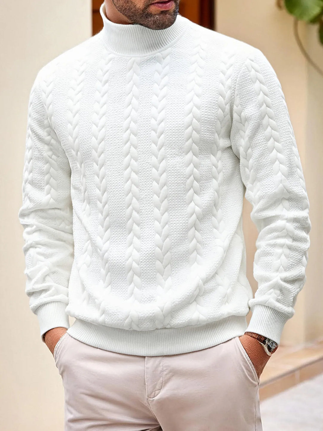 Pull en maille pour homme à col roulé - Leif