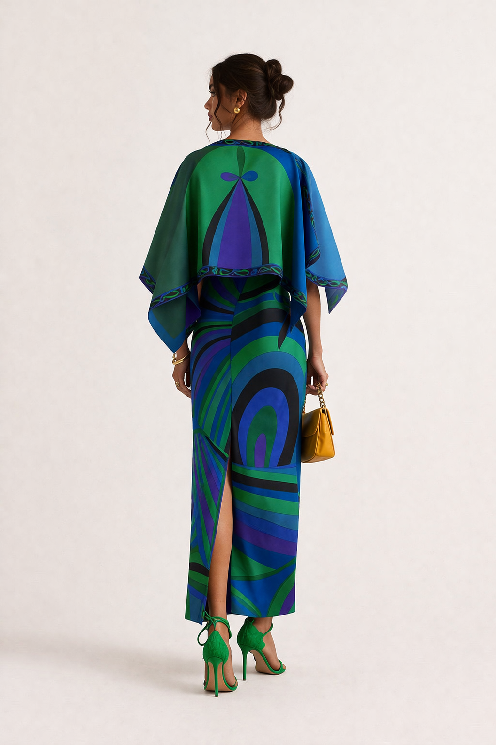 Robe longue sans bretelles deux pièces à imprimé géométrique pour femmes - Karyme