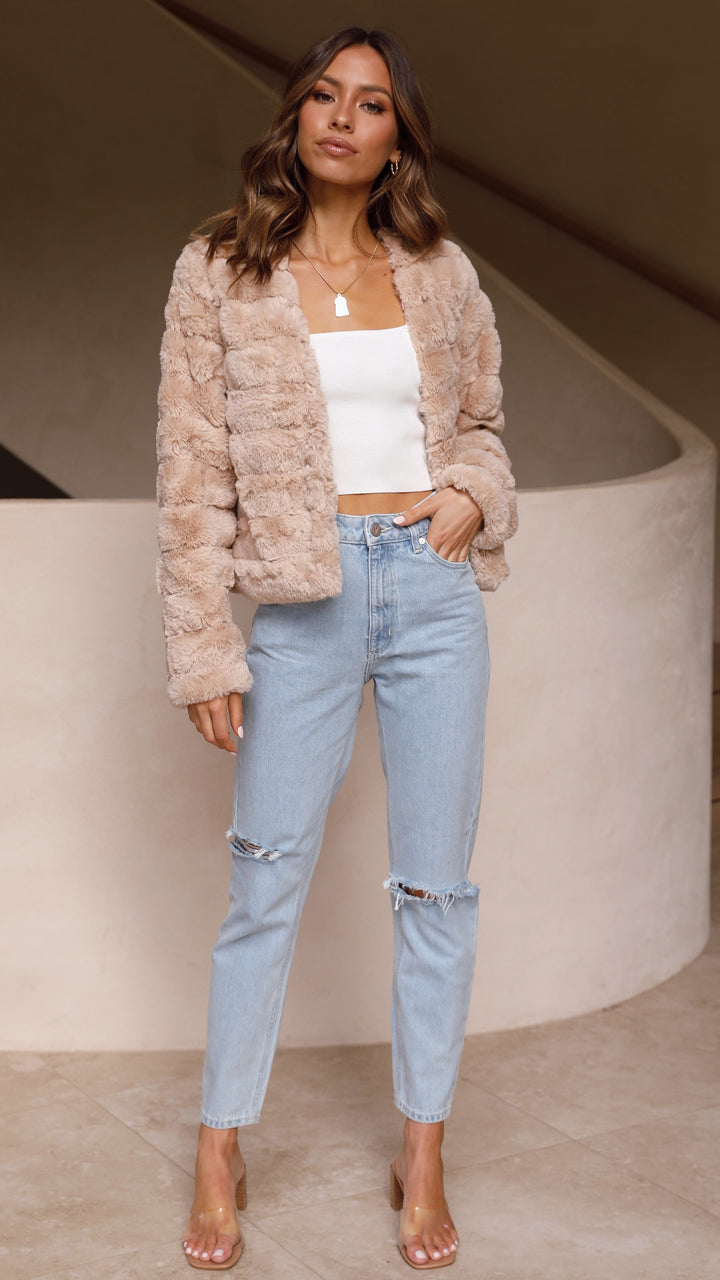 Veste courte en fourrure synthétique pour femme - Mirna