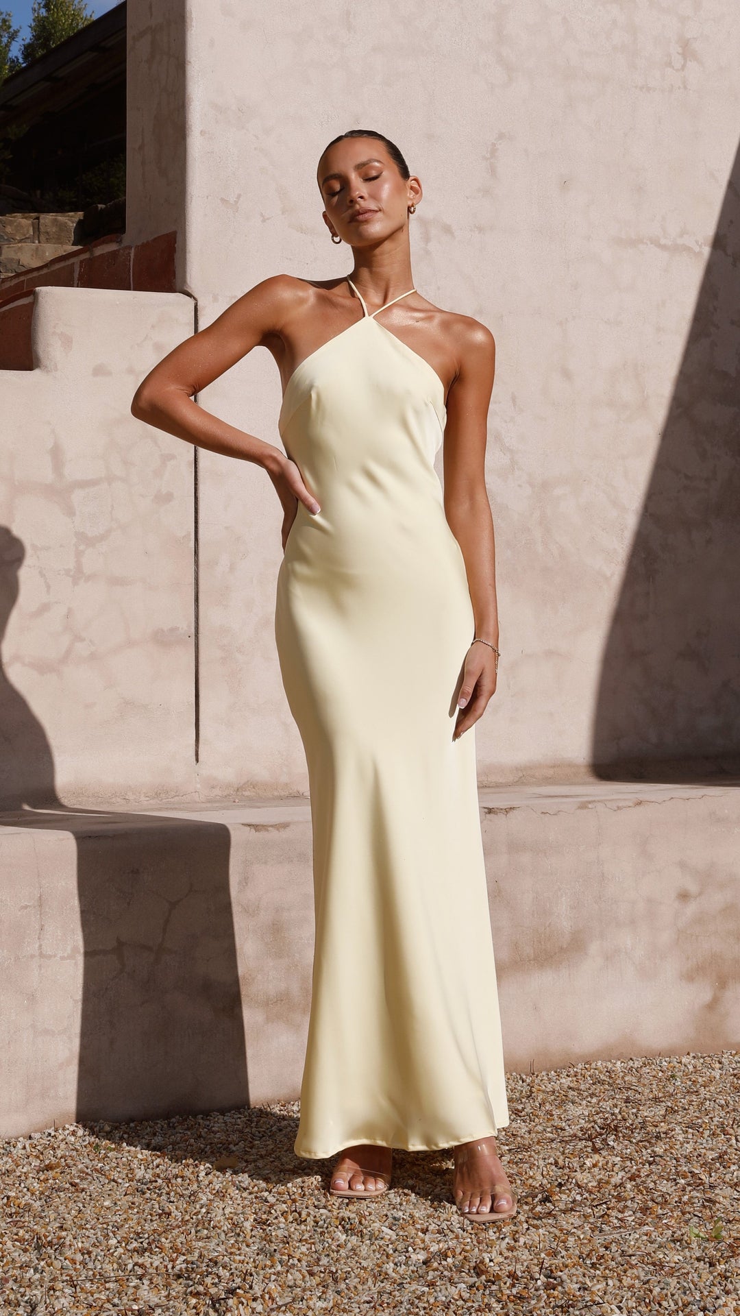 Robe de soirée longue à col licou pour femme - Marce