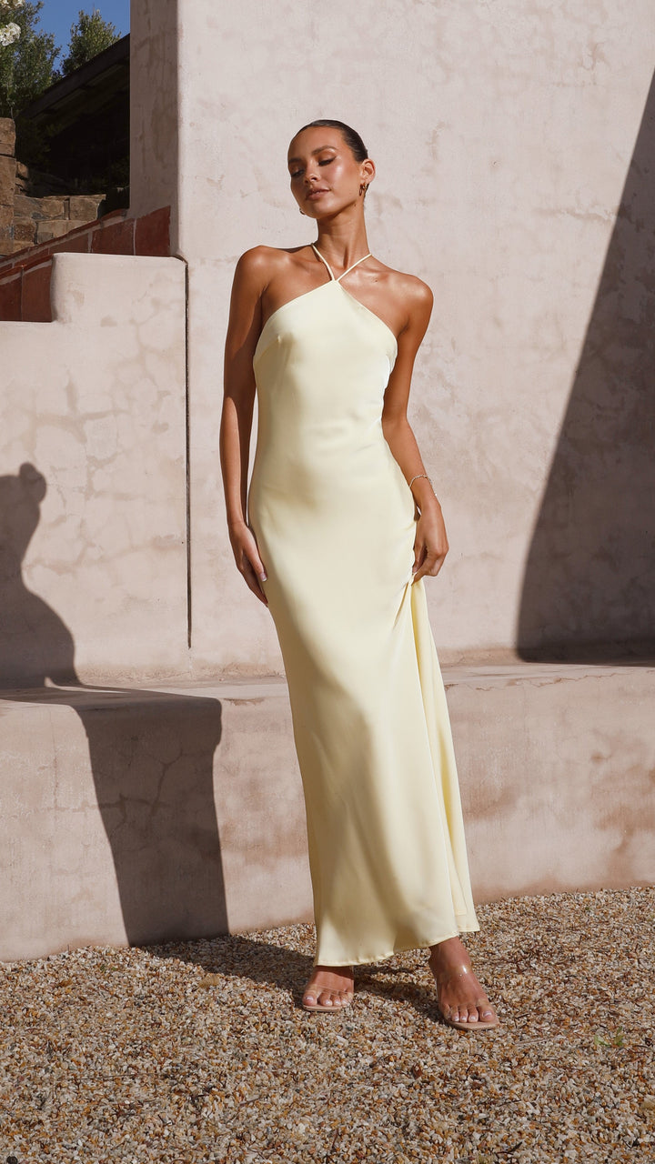 Robe de soirée longue à col licou pour femme - Marce
