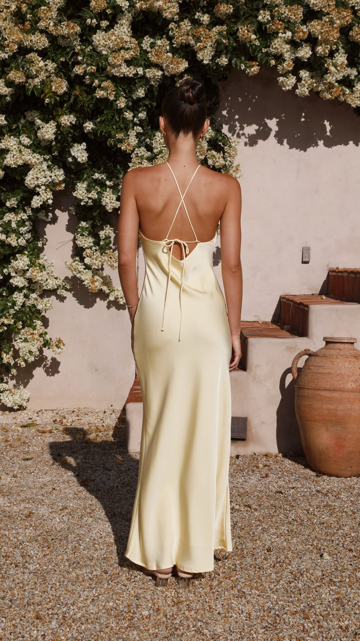 Robe de soirée longue à col licou pour femme - Marce