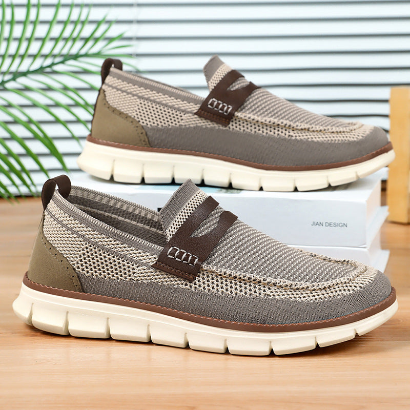 Mocassins tissés pour hommes avec bande de propreté sur le cou-de-pied et semelle flexible - Bill