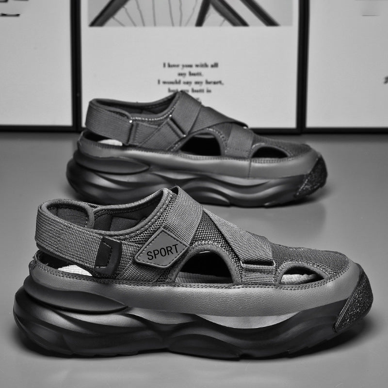 Sandales de sport pour hommes avec semelles épaisses et fermeture velcro - Bruno